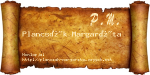Plancsák Margaréta névjegykártya